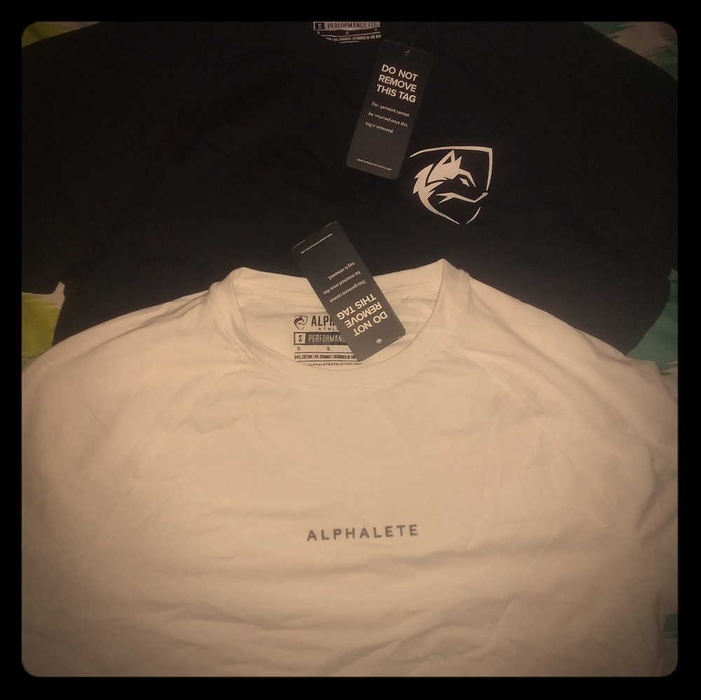 2 men's alphalete shirts
